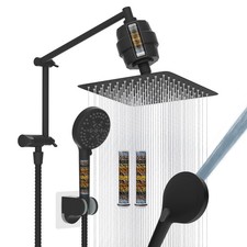 Metal Filtered Shower Head, 10 High Pressure Rainfall Shower Head with Handheld