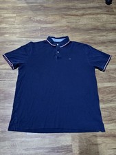 Tommy Hilfiger Polo Shirt Mens XL Navy Blue Pique Short Sleeve Classic Casual we