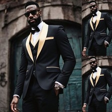 Black Men's Suits Shawl Lapel Coat Prom Party Dinner Jacket Formal Business Wear