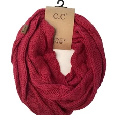 C.C Hot Pink  cable Knit Infinity Scarf