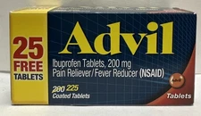 Advil Ibuprofen ,200mg Pain Reliever/Fever Reducer,225 Coated Tablets,Exp:09/26+