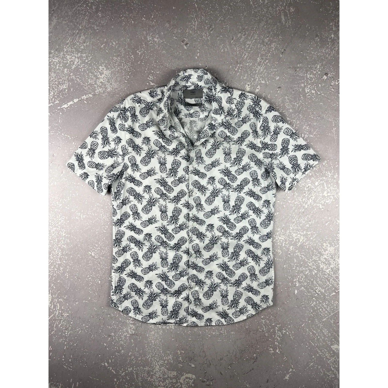 Crazy Hawaiian Pineapple All Over Print SS Cotton Shirt