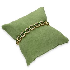 18ct Yellow Gold Emerald & Diamond Fancy Bracelet - 7.5" -1.02ct