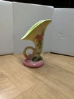 Vintage Hull  cornucopia vase pink and green  excellent