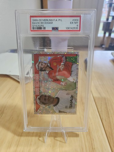 2000 MERLIN'S F.A. PREMIER LEAGUE DAVID BECKHAM #304 JUMBO STICKER PSA 6 MINT