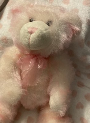 Vtg 2001 Build A Bear Hopeful Wishes Pink Breast Cancer Sparkle Tinsel Fur 12''