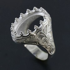 15x19mm Oval Semi Mount Ring Settings Solid 925 Sterling Silver Jewelry Making