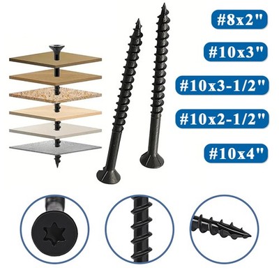 10-500PCS Deck Screws T25 Torx Drive Self Tapping Wood Decking Fencing Screw