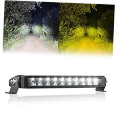White Amber LED Light Bar Single Row High Bright Dual 12 Inch White Amber Light