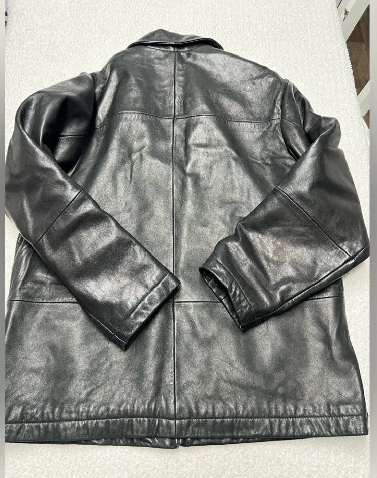 Винтажное мужское кожаное пальто Pelle Studio средний размер - Изображение 2 из 3