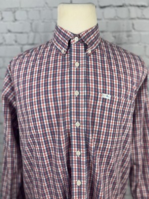 Coast Pawleys Island Boardwalk Shirt Men s L Long Sleeve Button Down Blue, Orang