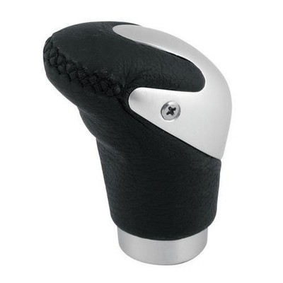 Lampa Schaltknauf Universal Fantom Schwarz aus Leder Und Aluminium Gebürstet