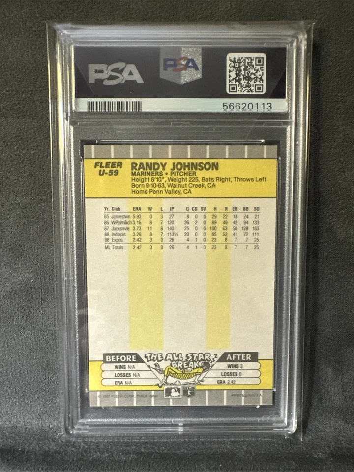 1989 Fleer Update Randy Johnson #U-59 (RC) Seattle Mariners 🔥🔥PSA 10🔥🔥 - Image 2 of 3