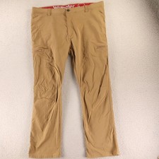 Wrangler Pants Mens 44x30 Beige Nylon Nylon Stretch Pants Cargo Pockets Zip