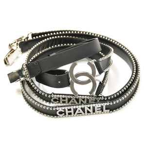 CHANEL 03P Vintage Leather Suspender Belt A22140 Black x Silver Hardware for Belt Chanel Black size S International in Other - 45452173 main image 2