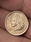 1902 US Indian Head  Penny Bronze XF Coin Km90a Damaged Edge ERROR From The Mint