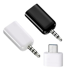 Qulkws 2 Pcs AUX to USB Adapter 3.5mm Audio A Female black