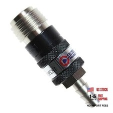 156USE 5-in-1 Automatic Safety Exhaust Coupler, 1/4" Body 3/8" ID HOSE BARB