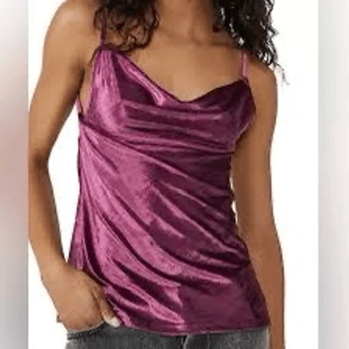 Camiseta sin mangas para mujer INTIMATELY FREE PEOPLE camisola de terciopelo rosa toda la noche talla S Foto 2 de 4