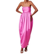 LoveShackFancy NWT Women’s Sz 12 Magenta Pink Luxie Empire Waist Strapless Dress
