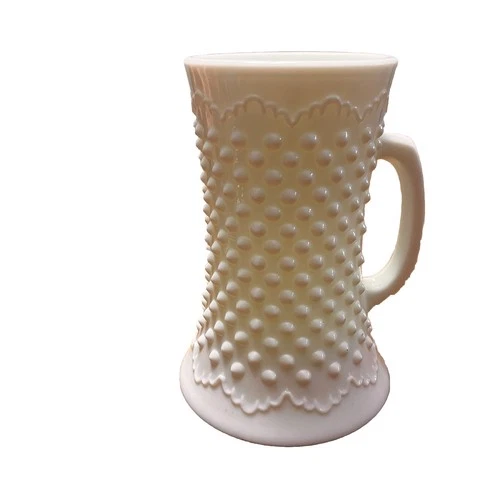 Vintage Fenton Hobnail Stein or Mug White Milk Glass with a Handle