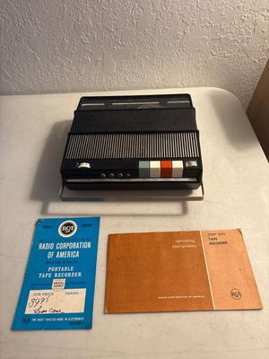 #ad VINTAGE RCA YHS 12 PORTABLE REEL TO REEL TAPE RECORDER NO AC ADAPTER UNTESTED $23.99