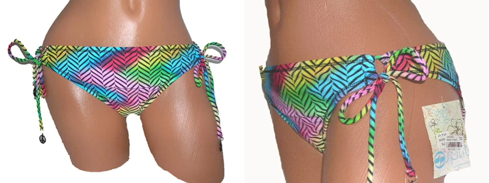 Split NUEVO Negro Para Mujer Talla L Grande 12 14 Traje de Baño Bikini Parte Inferior $42 2849 Foto 3 de 3