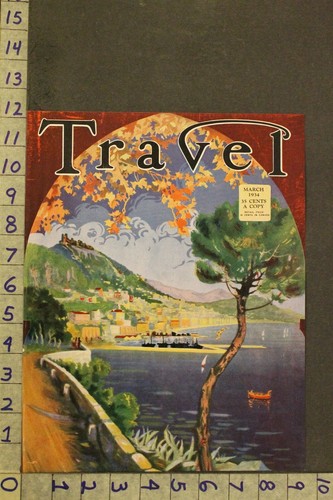 1934 SALERNO ITALY NAPLES PORT HARBOR NAUTICAL TRAVEL MAG ORIGINAL COVER ARTVZ64
