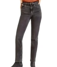 Everlane The High Waist Straight Leg Jean in Washed Black Sz 25 Mint Condition 