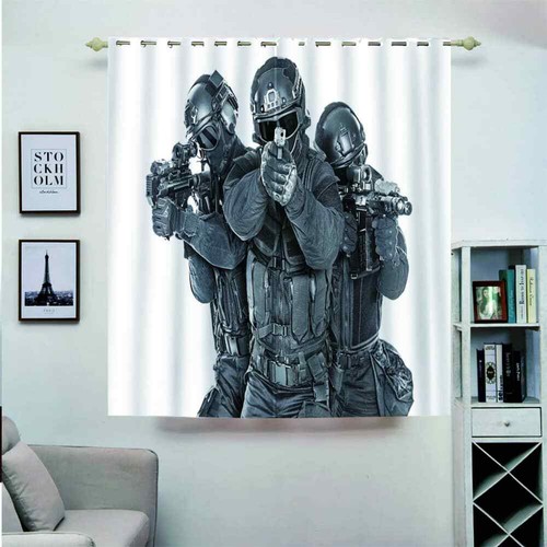 great soldier with straight posture Printing 3D Blockout Curtains Fabric Window - Foto 1 di 9