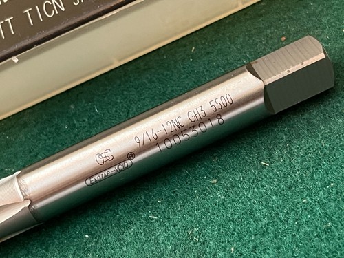 OSG EXO Tap 9/16-12 NC Bott. Tap 5 Str. Flute GH3 HSS TICN #1005301808 Japan - Picture 3 of 5