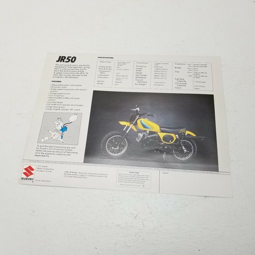 1982 Suzuki JR50 jr 50 Sales Brochure Advertising 8.5x11 single sheet - Bild 4 von 5