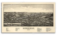 Merrimac Massachusetts 1889 Historic Panoramic Town Map - 20x36