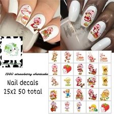 Strawberry Shortcake Waterslide Nail Art Decals Set of 50 Instructions Bonus &
