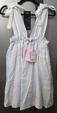 Dressed In Lucy Blue Stripe Playsuit Dress With Shorts Size S Bow Straps Holiday