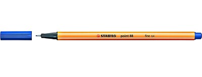 STABILO  Fineliner point 88 , mit Kappe, 0,4 mm, Schreibfarbe: dunkelblau (10 St