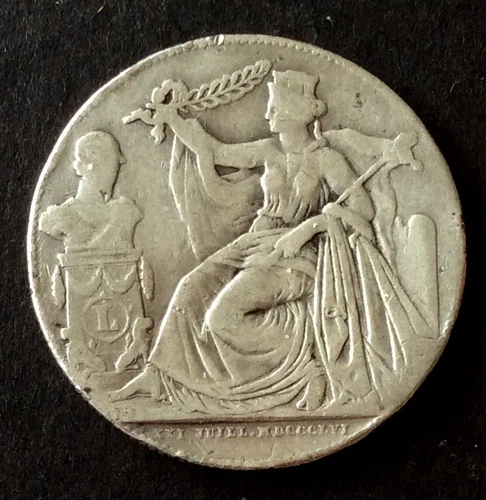 Belgium - Rare 1856 FR 2 Francs Silver Coin -
