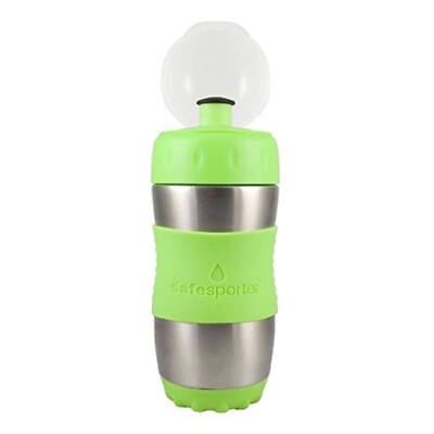Kid Basix Safe Sporter  12oz Stainless Steel Metal Water Bottle In Green -New