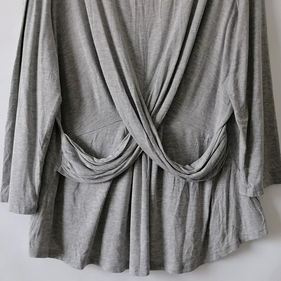 Juicy Couture Women's Gray Twist Front Long Sleeve Pullover Blouse Top Size XXL - Imagem 3 de 4