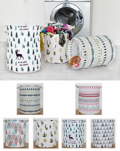 Waterproof laundry Hamper basket toy storage basket cotton linen Bag