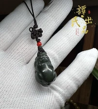100% Hetian Jade Carved PiXiu Pendant25×15×10mm新疆和田玉昆仑虚的舍利塔青雕刻貔貅 可以挂📱上也可以配108吊坠