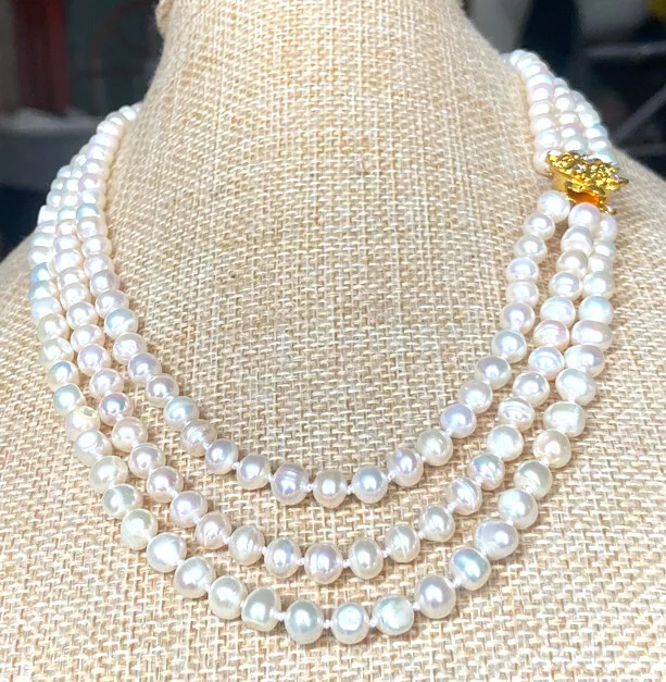 Real pearl choker necklace outlet