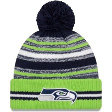 New Era SEATTLE SEAHAWKS Beanie Hat Pom One Size NFL NWT Green Winter Cap