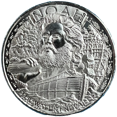 #ad 1 TROY OZ .999 FINE SILVER BULLION NOAHS ARK ROUND in CAPSULE $102.95