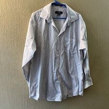 Pronto Uomo Slim Fit Men's Egyptian Cotton Dress Shirt Sz 18 32/33 No Iron