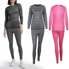 Thermal Underwear Set Ultra-Soft for Women Warm Sleeve Base Layer Set Top Bottom