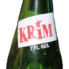 LEBANON, PA KRIM ACL SODA BOTTLE EMBOSSED Bottom 7oz VINTAGE 70s GREEN