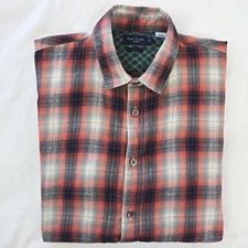 Paul Smith Jeans Cotton Flannel Shirt Men's M Slim Fit Plaid Button Down L/S