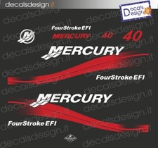 Adesivi motore marino fuoribordo Mercury 40 cv four EFI gommone barca stickers