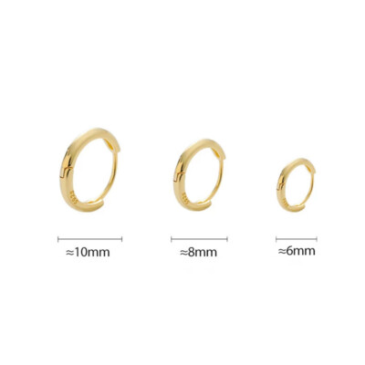 Acquista ANENJERY Orecchini Huggie Hoop Minimalisti Da Donna Piccoli Orecchini Rotondi In Oro 6mm/8mm/10mm/12mm/15mm In Italia A Partire Da 18 - Foto 4